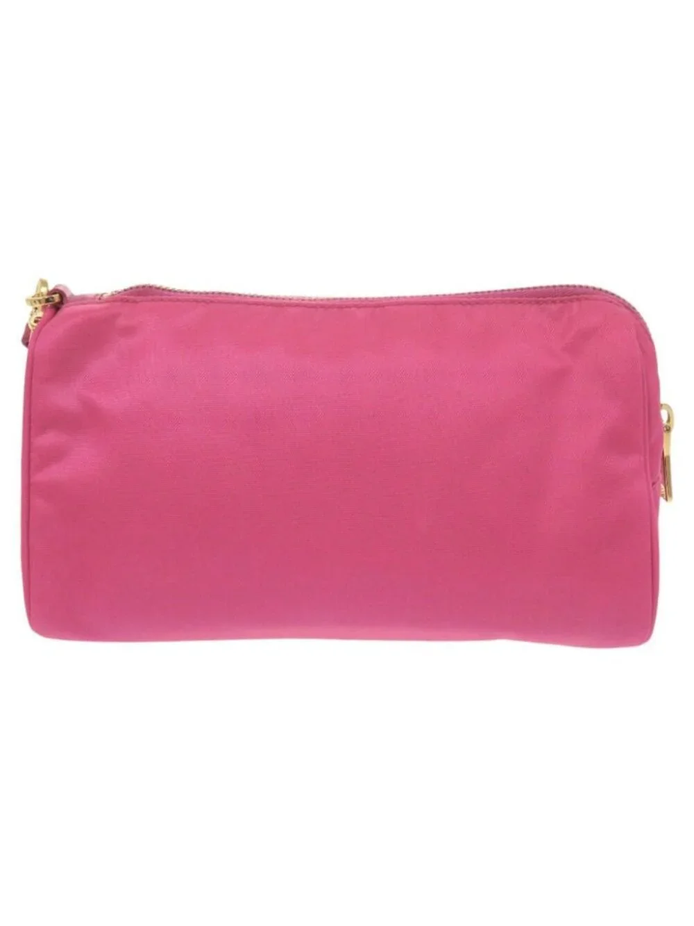 Prada Triangle Logo Nylon Pink Makeup Pouch